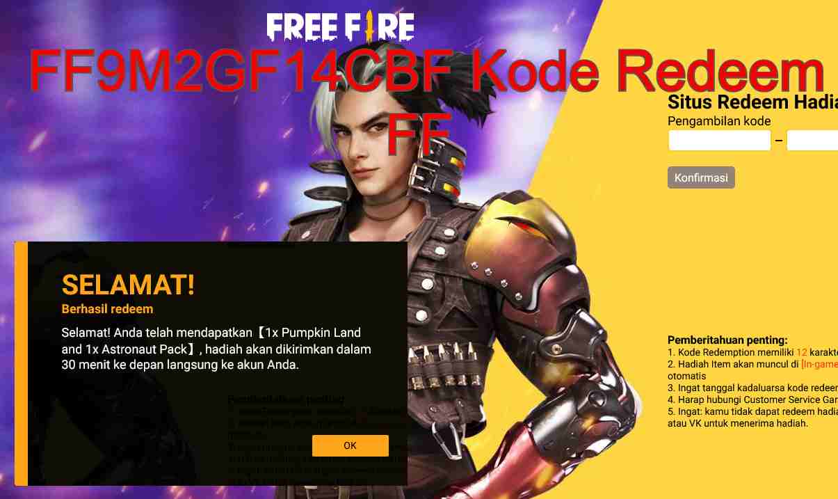 Ff9m2gf14cbf Kode Redeem Ff Free Fire Ff9m 2gf1 4cbf